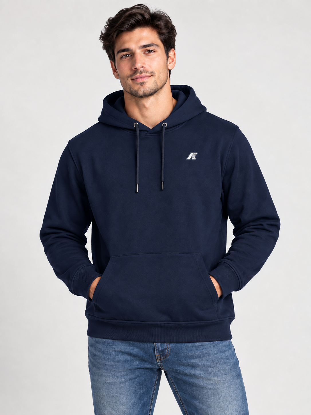 Felpa K-Way con cappuccio garzata
