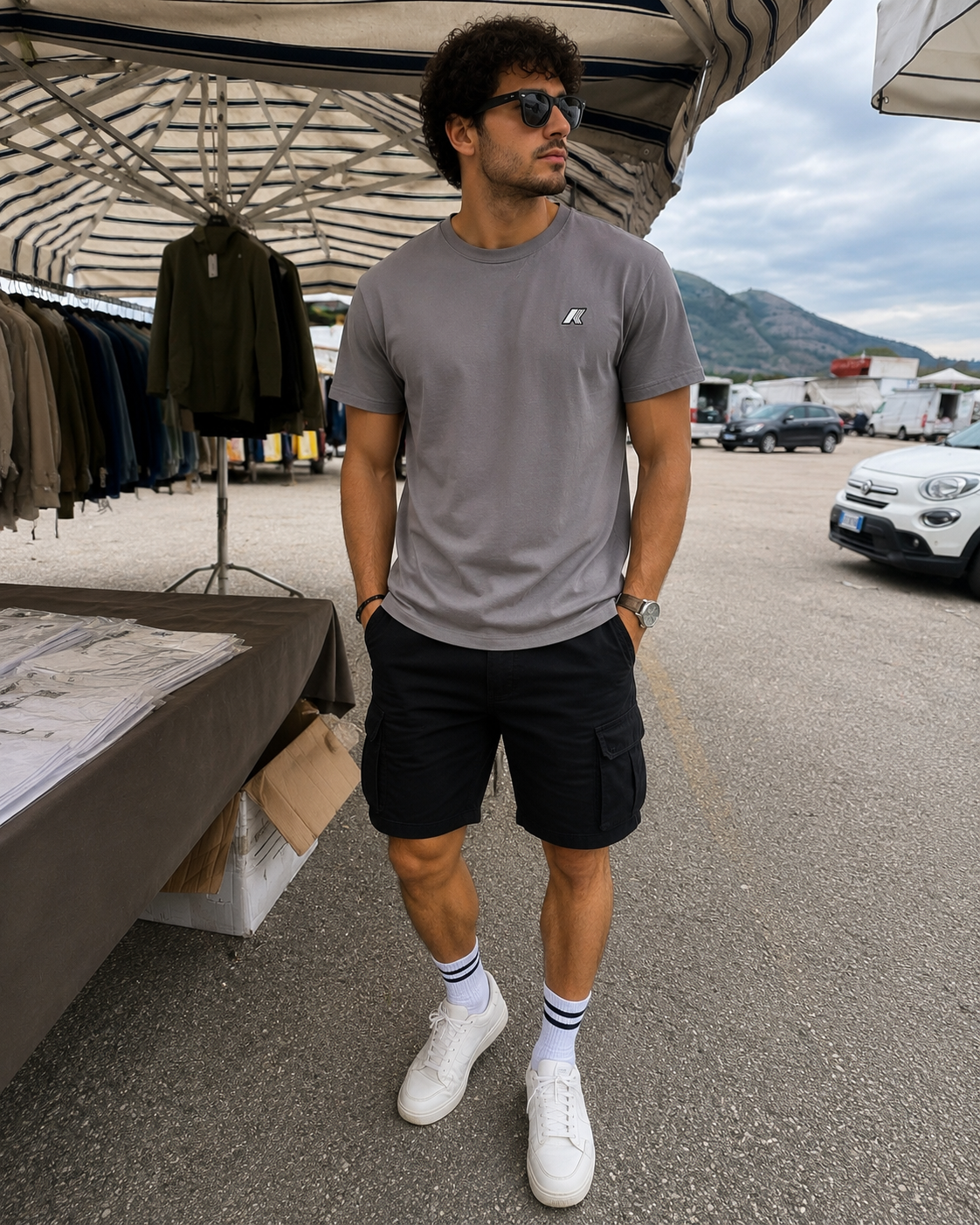 K-Way Shirt uomo mezza manica logo gommato