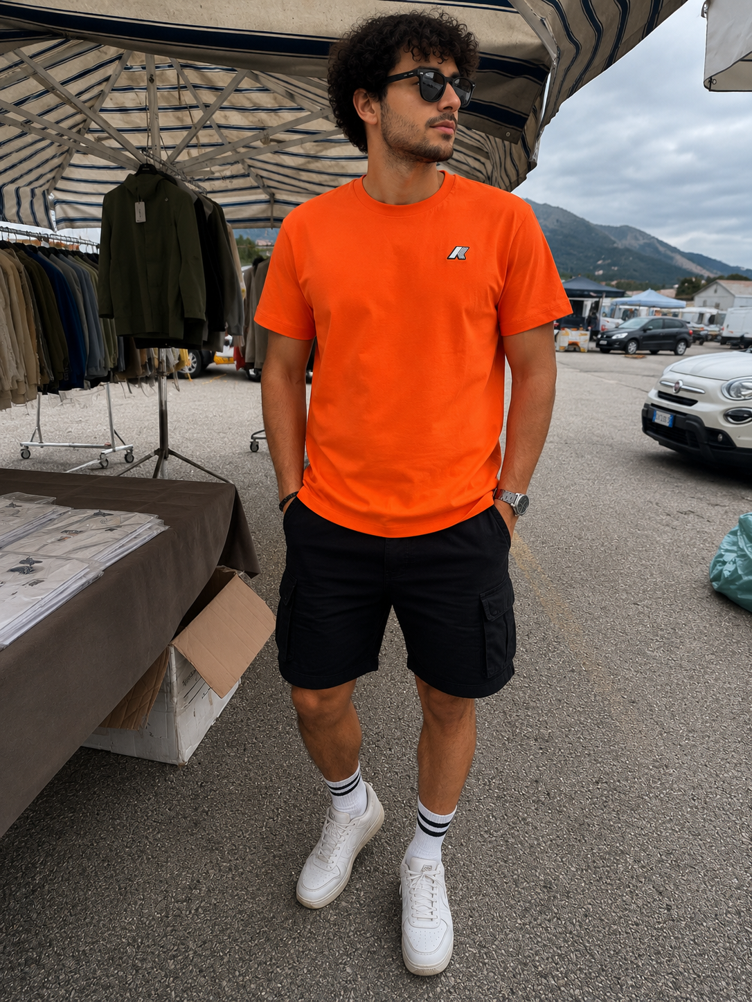 K-Way Shirt uomo mezza manica logo gommato