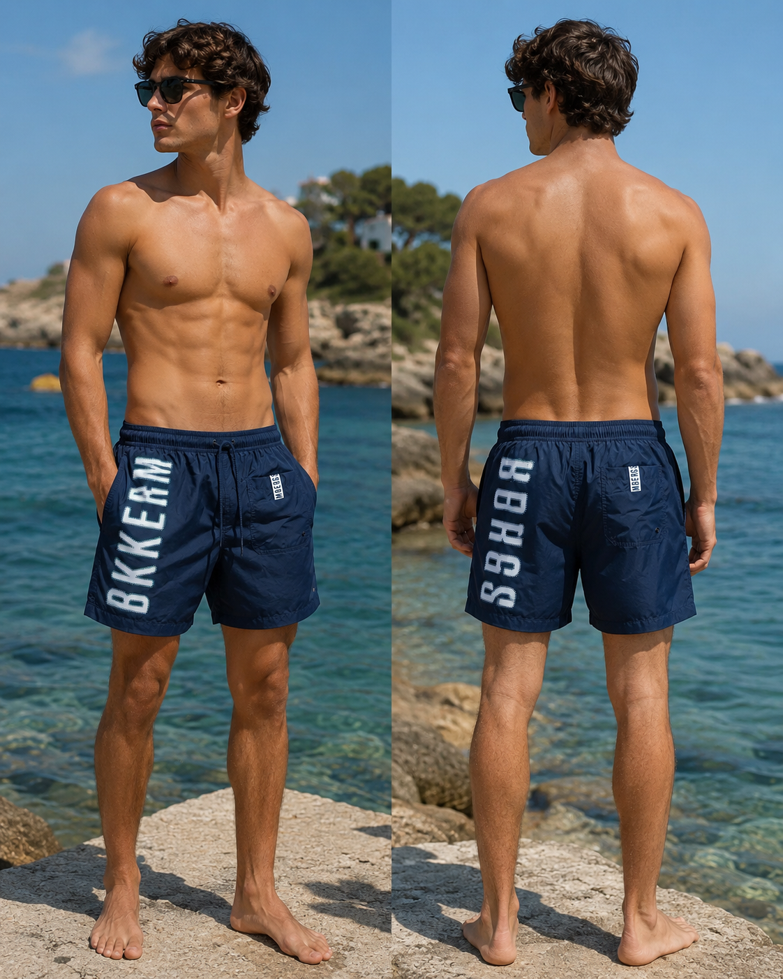 Costume mare da uomo Bikkembergs dal design moderno e sportivo