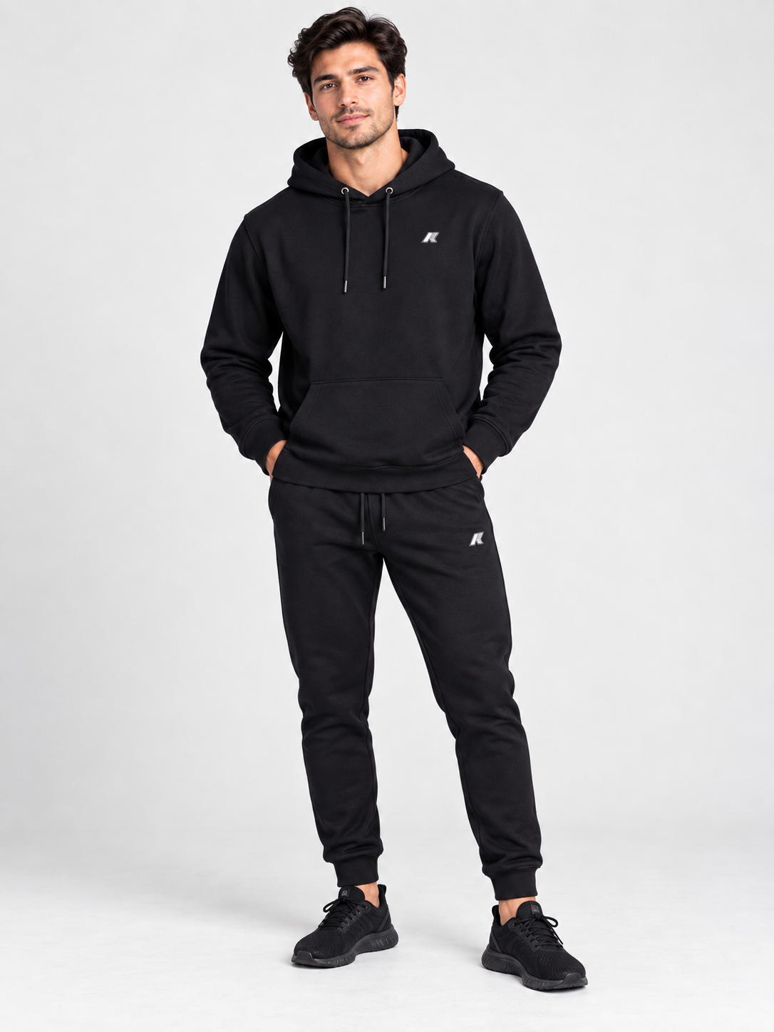 Felpa K-Way con cappuccio garzata