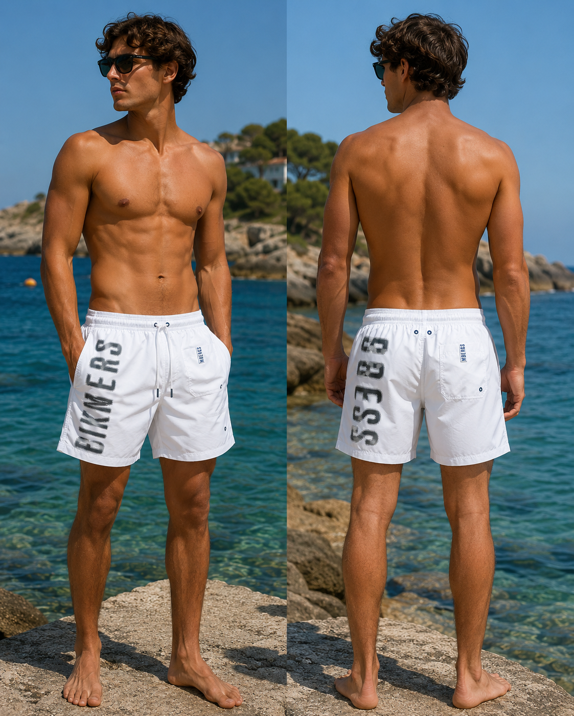 Costume mare da uomo Bikkembergs dal design moderno e sportivo
