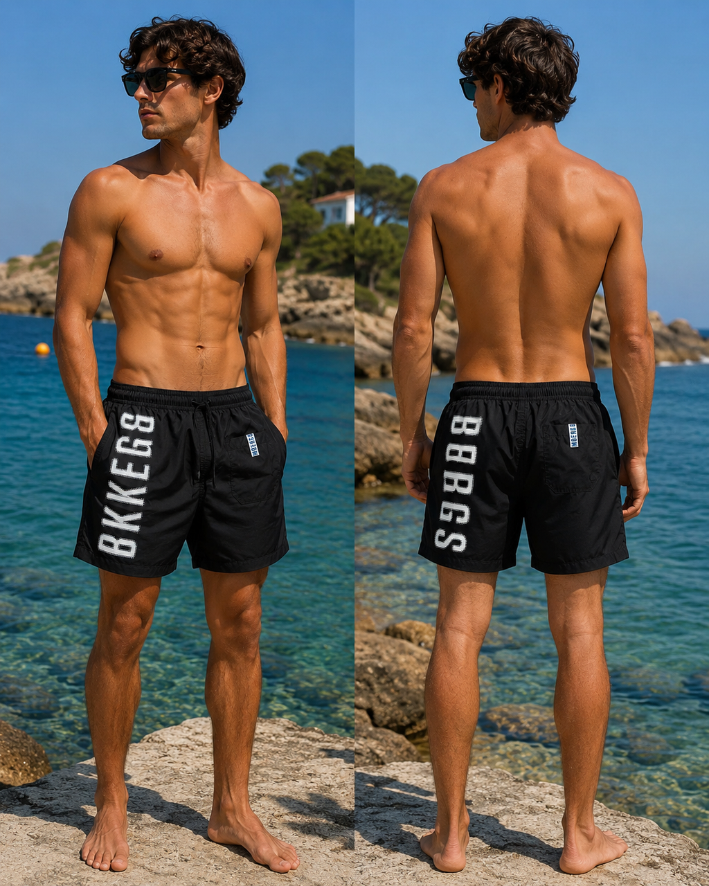 Costume mare da uomo Bikkembergs dal design moderno e sportivo