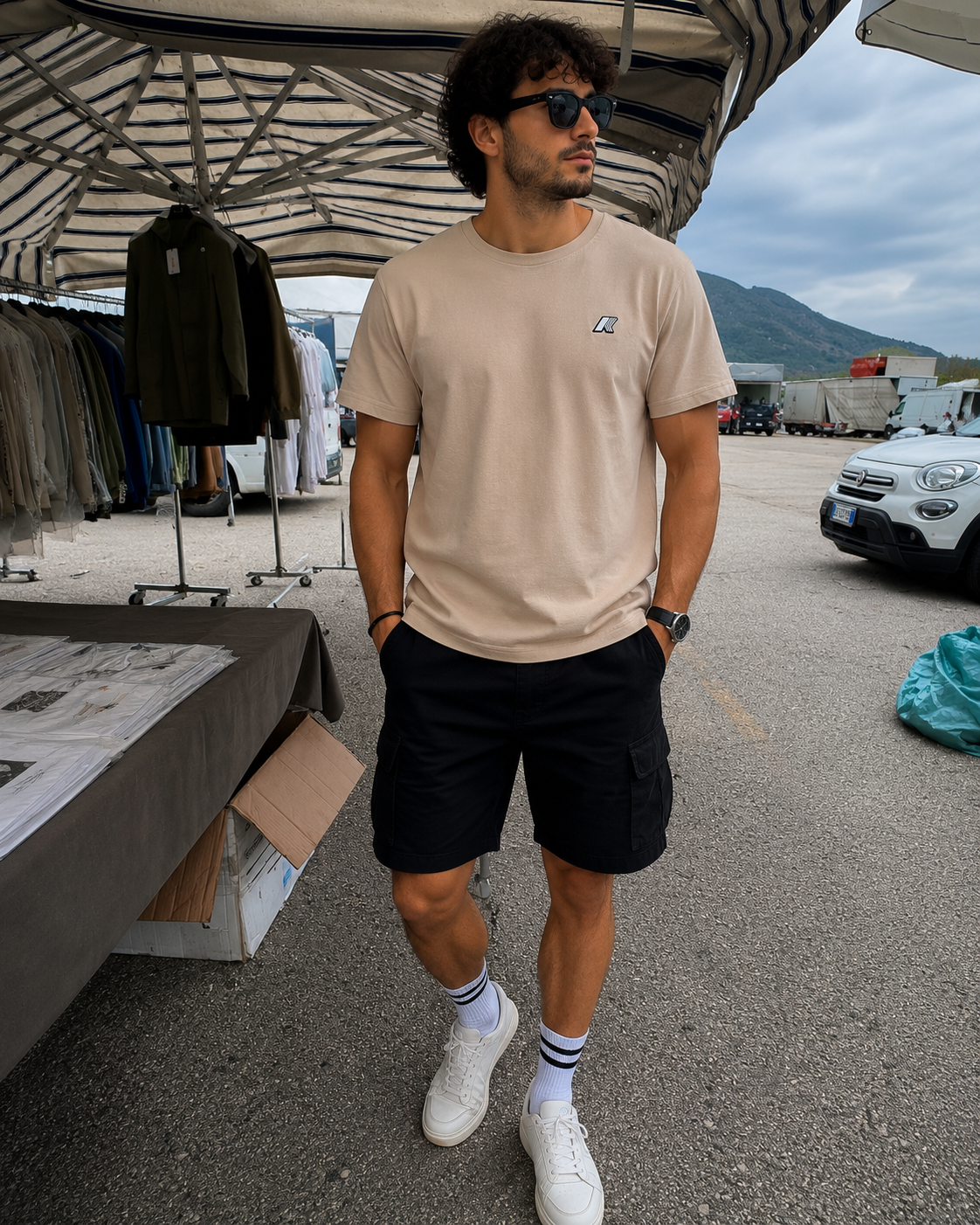 K-Way Shirt uomo mezza manica logo gommato