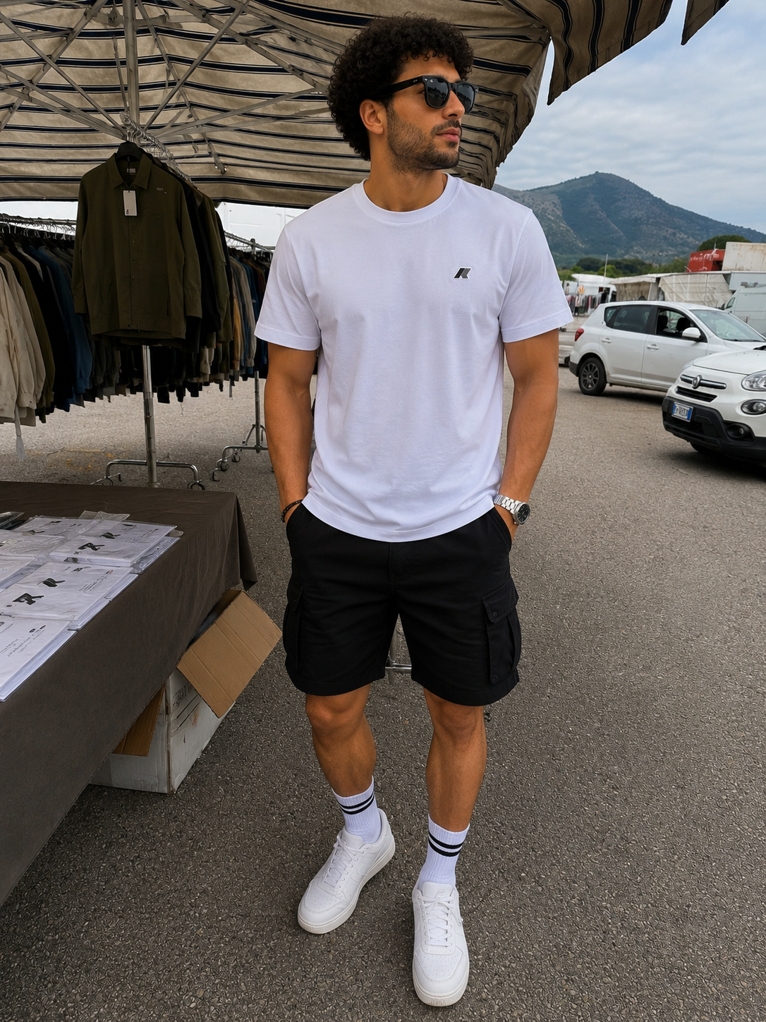 K-Way Shirt uomo mezza manica logo gommato