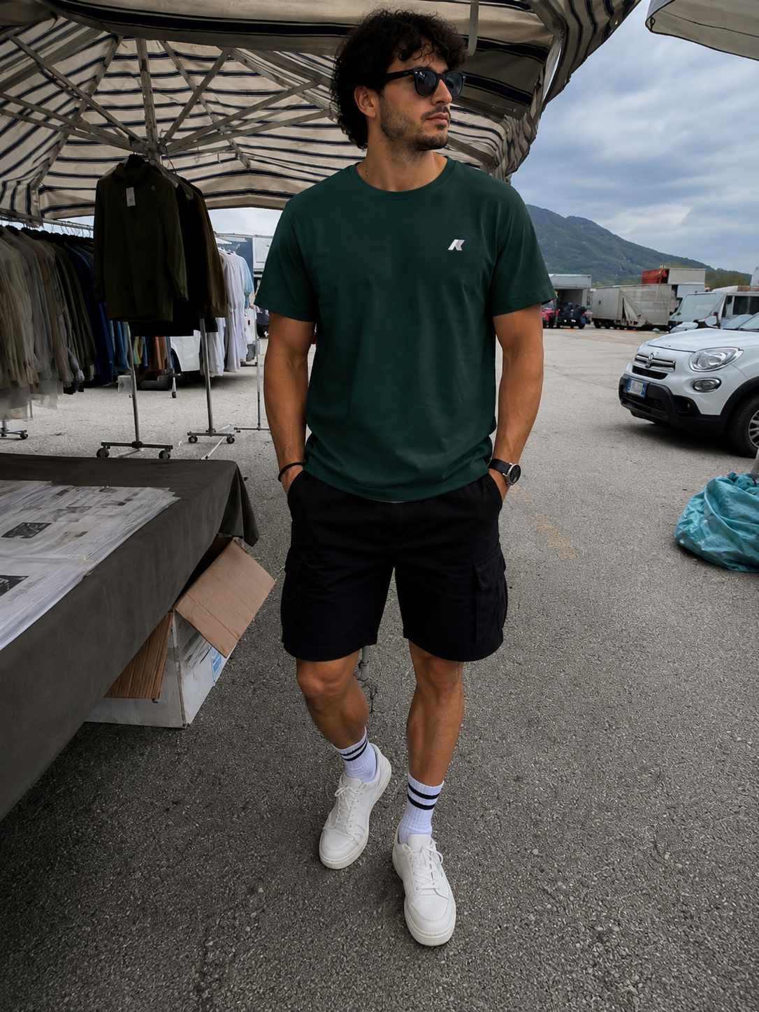 K-Way Shirt uomo mezza manica logo gommato