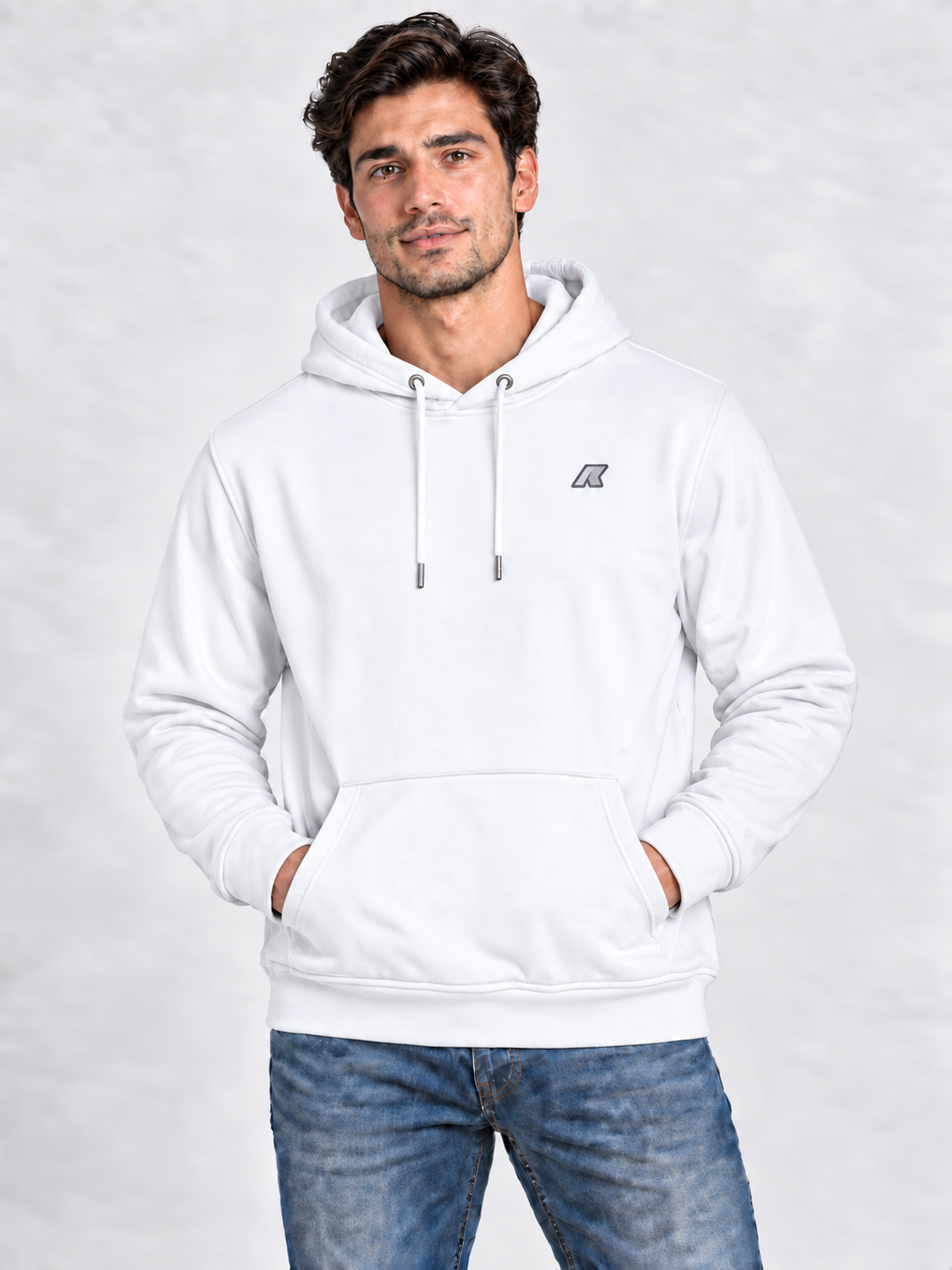 Felpa K-Way con cappuccio garzata