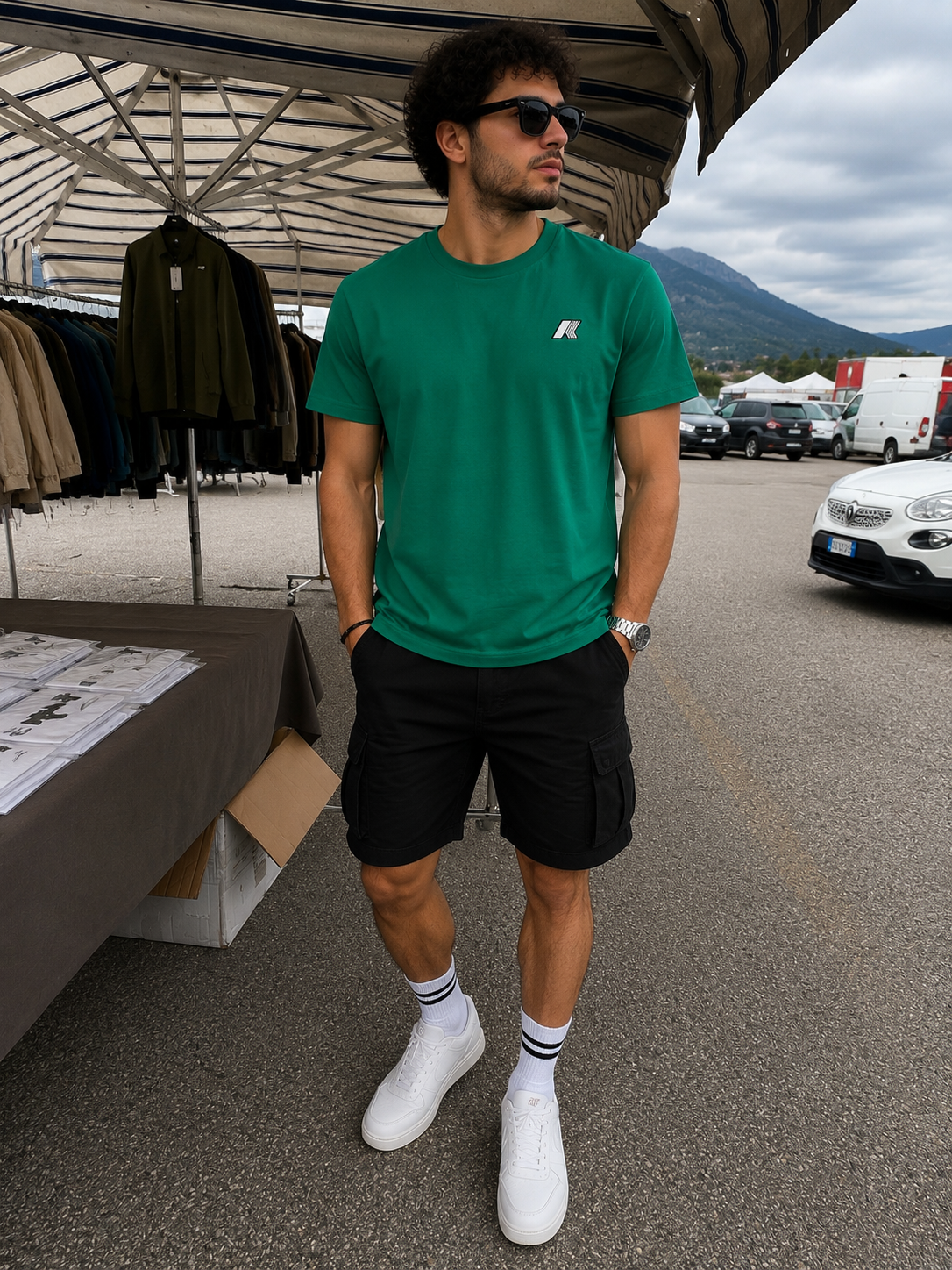 K-Way Shirt uomo mezza manica logo gommato