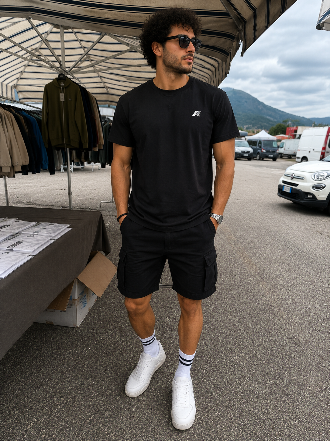 K-Way Shirt uomo mezza manica logo gommato
