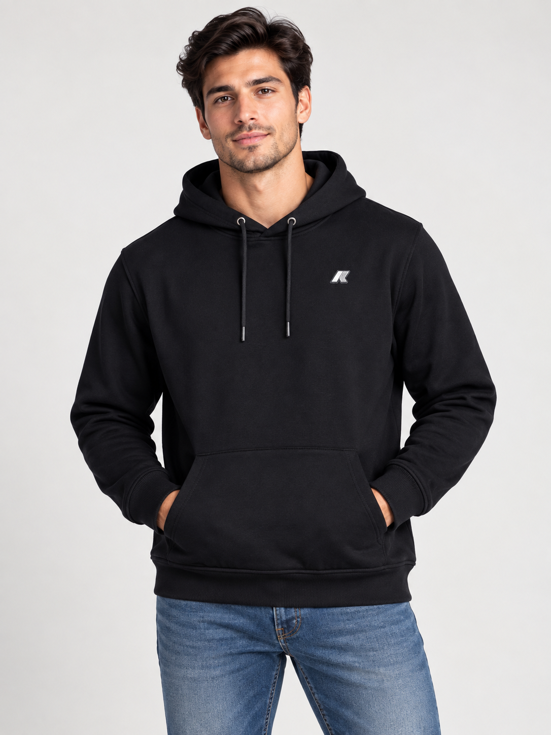 Felpa K-Way con cappuccio garzata