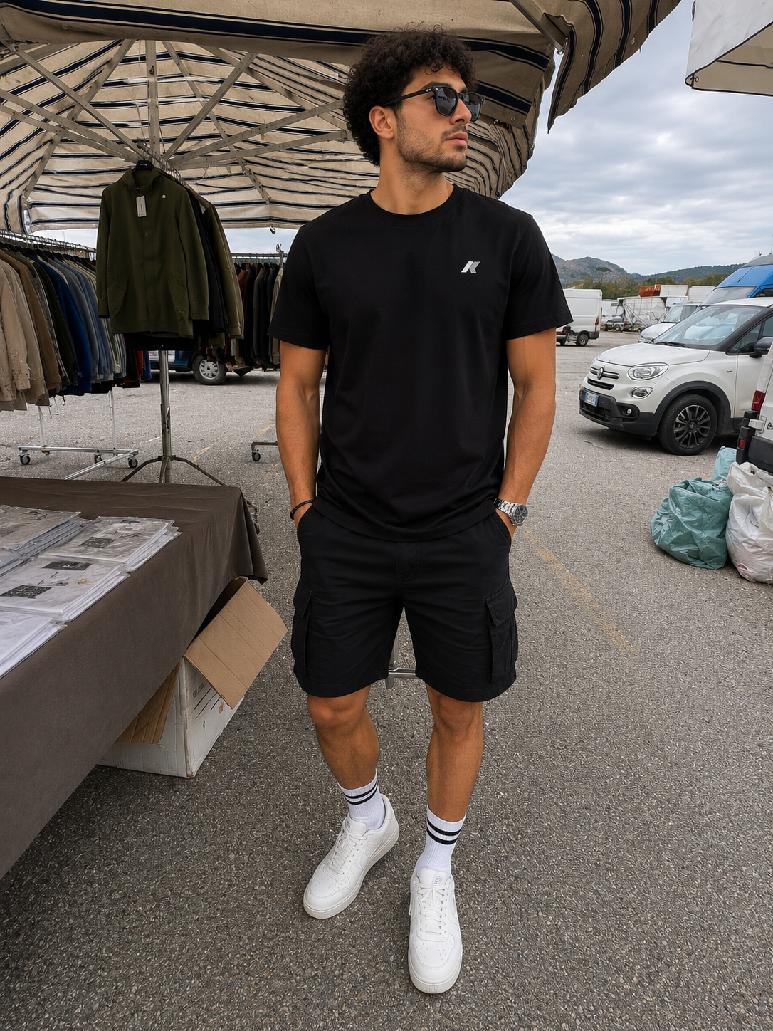 K-Way Shirt uomo mezza manica logo gommato