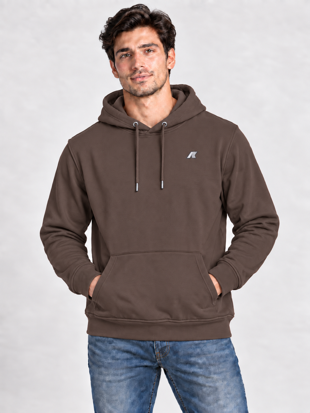Felpa K-Way con cappuccio garzata