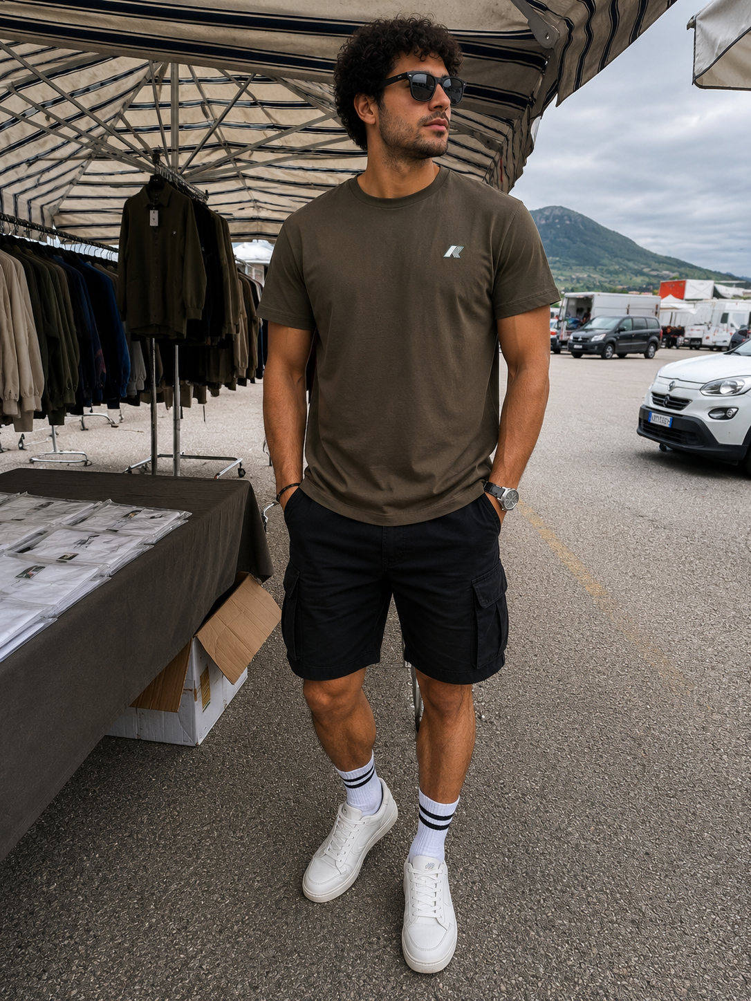 K-Way Shirt uomo mezza manica logo gommato