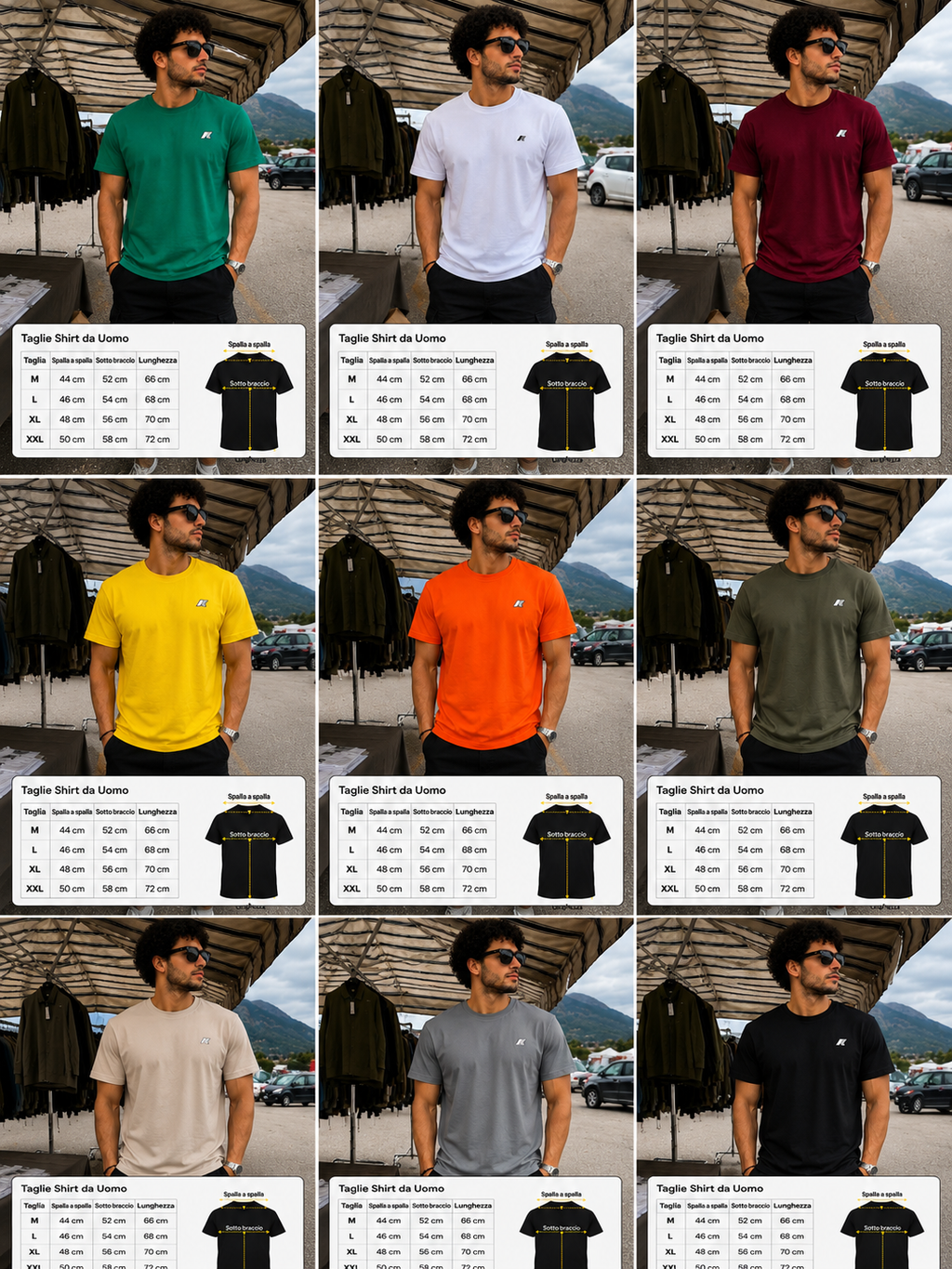 K-Way Shirt uomo mezza manica logo gommato