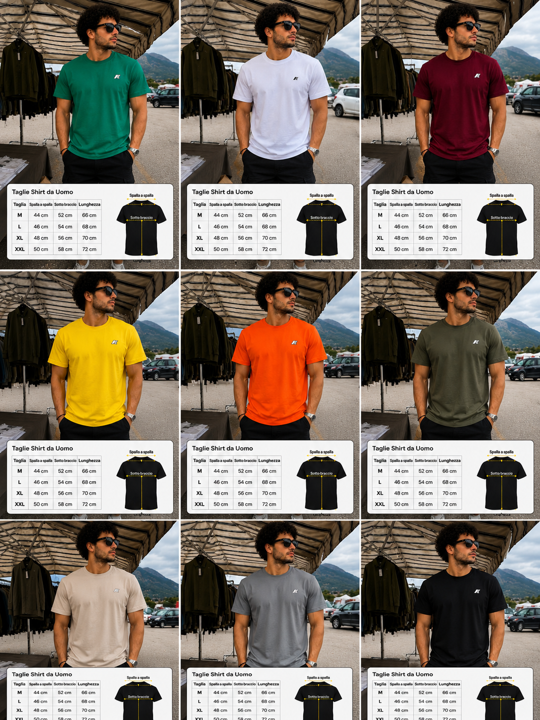 K-Way Shirt uomo mezza manica logo gommato